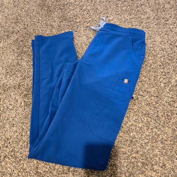 Figs Yola High Waisted Skinny Scrub Pants Royal Blue XS Tall - Picture 1 of 5